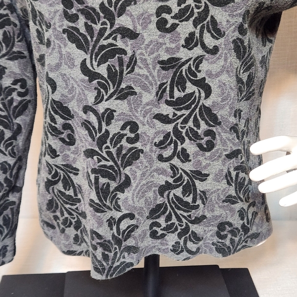 Croft & Barrow Pull-Over Mock Turtleneck Gray Black Cotton Large - Picture 3 of 7